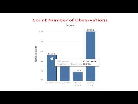 17) Count Number of Observations in Tableau