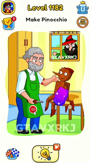 Dop 5 (Delete One Part) Level-1182 Make Pinocchio 🤥 #shorts​ #shortsfeed​ #‎⁨@GTAXRKJGAMER⁩