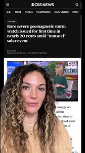 For the first time in nearly 20 years, NOAA officials have issued a G4 geomagnetic storm watch for May 10. The watch comes after an “unusual event” of solar activity that could impact infrastructure, including power grids, and expand visibility of the Northern Lights. Here’s what to know. https://cbsn.ws/3y9ifg6 | CBS News