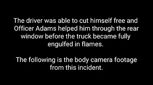 40K views · 1.8K reactions | On Wednesday night, KPD Officer Nick Adams arrived at the scene of a crash and discovered that a man was trapped inside of his truck, which was on fire. Officer Adams acted quickly to help the man escape just seconds before the truck was fully engulfed in flames. Watch the body camera video from the rescue effort. | Knoxville Police Department - TN | Facebook