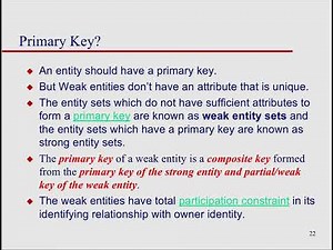 Strong vs Weak Entity