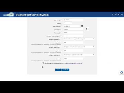 Create Account - Existing Claimant