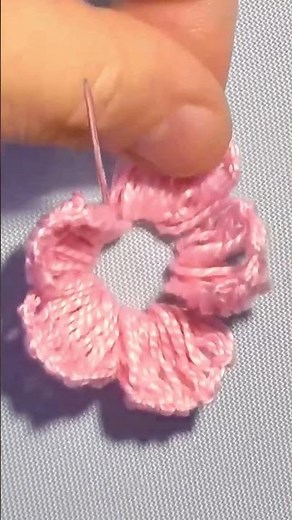 Realistic 3D Rose Embroidery. Loop Stitch Petal SHORT