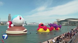 Hong Kong's inflatable parade features Elmo, Grimace