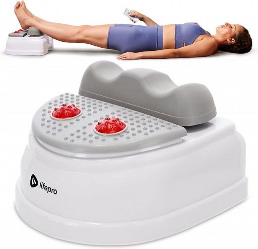 Lifepro MediRipple Chi Swing Machine with Red Light Therapy – 12-Speed Passive Leg Exerciser & Foot Vibrating Massager for Feet – White