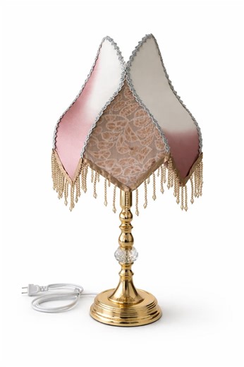 Handmade Lampshade Desk Lamp Kimono Silk Beaded Fringes, Victorian Style - Etsy