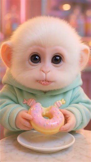 Cutest Donut Moment Ever! 😍🍩🐒
