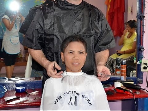 Woman extreme short haircut
