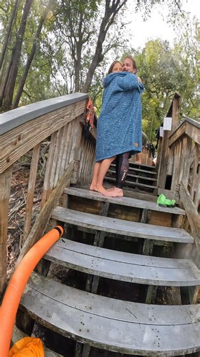 Jenna Citrus on Instagram: "When you forget your dry robe in the car, but thankfully he’s willing to share. Is there room in there for one more? Thanks for being our videographer @vegan_diver_samm while we grossed everyone else out too much with our PDA."