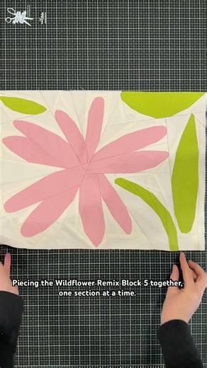 Foundation Paper Piecing the Wildflower Remix Block 5, one section at a time. #paperpiecing #quilt