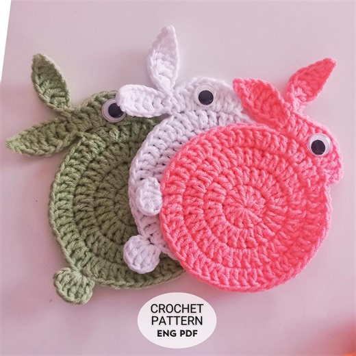 Crochet Bunny Coaster Pattern | Fun Rabbit Easter Decor Pattern | Easy to Follow | English PDF - Etsy