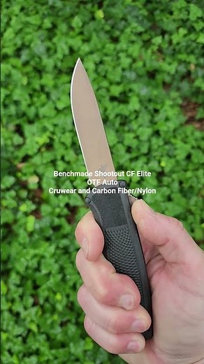 Benchmade Shootout CF Elite OTF Auto with CPM-Cruwear blade and Carbon Fiber Filled Nylon handle.