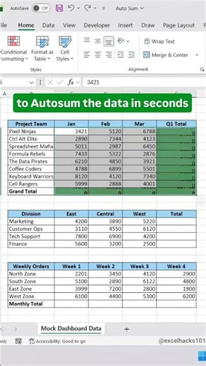 how to use autosum in excel #reels #excel