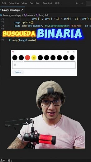 Busqueda binaria con python parte 1. #python #programacion #busquedabinary #binarysearch