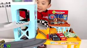 PISTON CUP MOTORIZED GARAGE Disney Cars 3 Toy Unboxing Fun With Ckn ToysHi guys, today we are playing with this new Disney Cars 3 Piston Cup Motorized Garage play set. This large motorized garage recreates exciting movie-themed action and makes a captivating gift for all Disney/Pixar Cars fans! Enjoy 3 levels of continuous play with a motorized elevator, pit stop area, parking garage and 4 racers - including Lightning McQueen. Each vehicle features iconic details, and the play set is loaded with