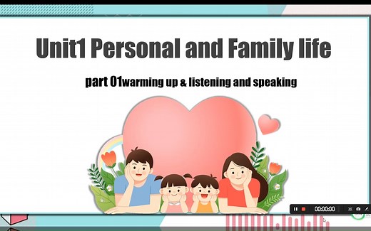 最新修订版高教社中职英语基础模块1Unit1 Personal and Family Life听说课。