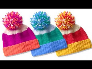 AMAZING KNIT PATTERN! Easy knit hat for baby boys and girls VARIOUS SIZES knit in the round