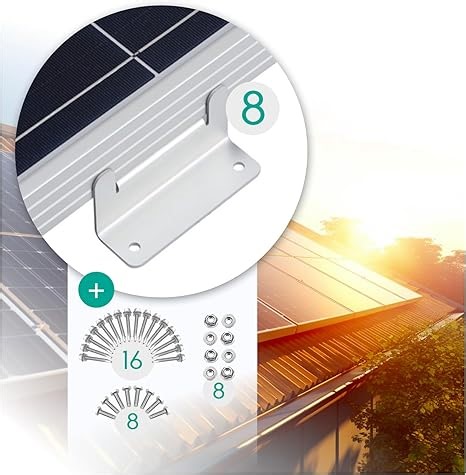 Z-Winkel Solarmodul Halterung Befestigung 8 St. - Z-Profil Aluminium PV Modul Solarpanel Halterung Montagewinkel - Dachhalterungen Solar Balkonkraftwerk Wandhalterung Balkon Montage | Mahona