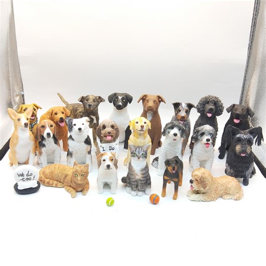 Personalized Dog Wedding Cake Topper, Custom Pet Clay Figurine, Dog Anniversary Gift. - Etsy