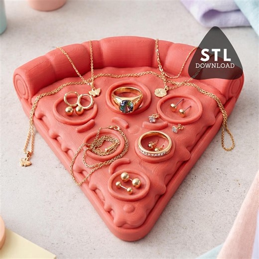 Pizza Slice Jewelry Tray STL | 3D Print Bedroom Decor Organizer (digital Download) - Etsy