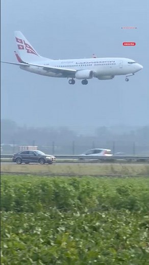 BOEING 737 783 GEORGIAN AIRWAYS FROM TBILISI TO AMSTERDAM LANDING SCHIPHOL AIRPORT 4LNIK #aviation