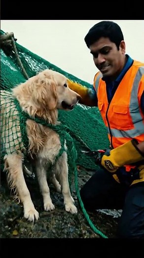 Two Dogs Trapped in Net Rescued by Kind Man | Heartwarming Animal Save