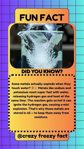 some metals explode when they touch water? #ScienceFacts #shorts #facts