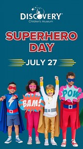 Super Hero Day is back! Enjoy a day full of super activities, including designing captivating cuffs, magnificent medallions, and miraculous masks. Check out the Superhero Scavenger Hunt and strike a super pose with the Las Vegas Avengers! 🦸‍♂️✨: https://www.discoverykidslv.org/event-calendar/superhero-day/ | DISCOVERY Children's Museum
