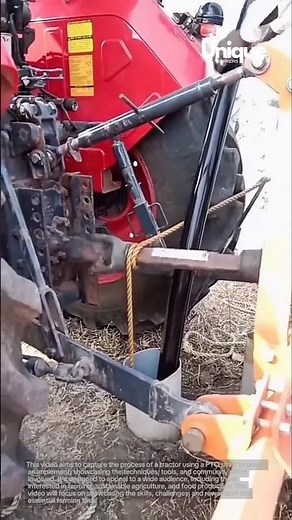 Tractor powering implement: using a PTO shaft