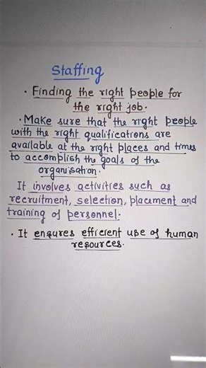 Staffing. Ch.1 CLASS -12 Business Studies