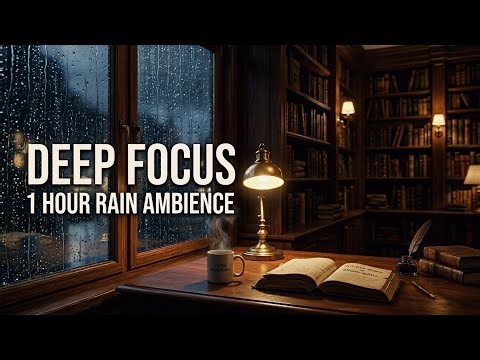 ​Cozy Rainy Library Ambience 🌧️ Deep Focus & Study Music for 1 Hour | 4K HDR