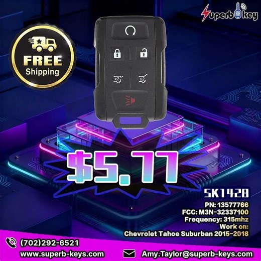 Chevrolet Replacement Keys – Fast Shipping, Top Quality