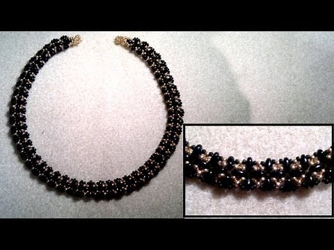 Beading4perfectionists : Superduo & miyuki seedbead classy necklace beading tutorial