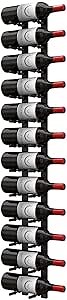 Ultra Wine Racks Wall Mounted Label-Out Wine Racks (4 Foot 1 Deep, Matte Black, 12 Wine Bottles) - Modern Metal Wine Storage, Modular Design for Home Bar, Kitchen, Dining Rooms, & Wine Cellars