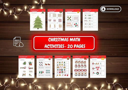 Printable Christmas Math Activity Bundle Worksheets Funny Counting - Etsy