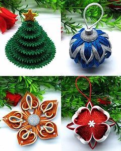 Most beautiful Christmas ornaments making very easy tutorial at home - Christmas home decoration craft #diy #Christmas #handmade #decor | Origami Art & Crafts