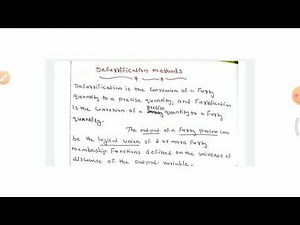 Defuzzification methods