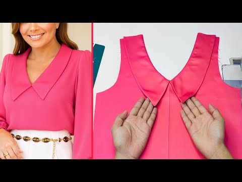 How to Sew a Chic Vintage-Inspired Neckline | Elegant Wide Collar Blouse Sewing Tutorial