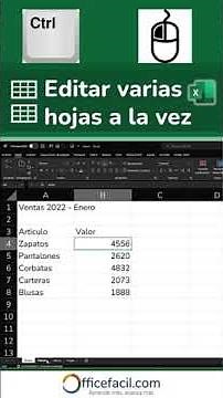 Editar varias hojas a la vez en #Excel 🪄