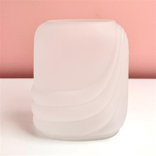 Frosted Handblown Glass Vase by Two's Company - Etsy