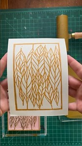 Copper Leaves print hand carved printmaking practice #printmaking #printmaker #art