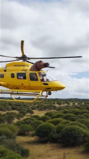 Hippo Takes Flight: A Hippo Pilots a Helicopter!