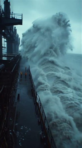 Massive Rogue Wave Hits Cargo Ship. #Ship