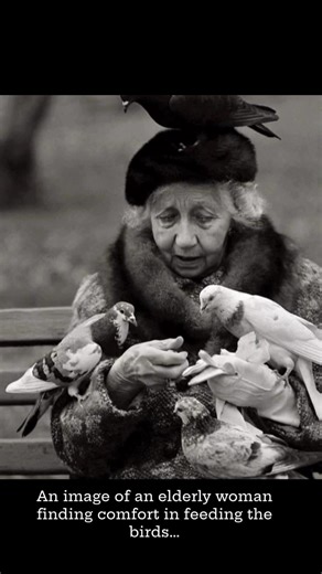An image of an elderly woman finding comfort in feeding the birds… | The Jack the Ripper Experience