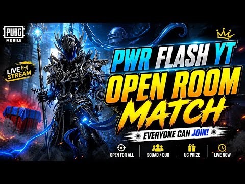 🔴 LIVE PUBG MOBILE 4.3 UPDATE OPEN ROOM MATCH | PWR FLASH YT |