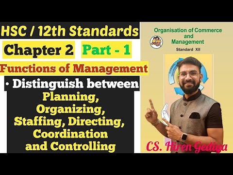 O.C.M. | Functions of Management | Chapter 2 | Distinguish between | Class 12th |