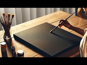 Peaceful Forest Stream on Black Canvas | Relaxing Acrylic Painting tutorial