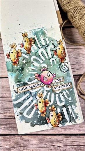 art journal page using infusions, stamps and stencils #mindfuljournaling #journaling