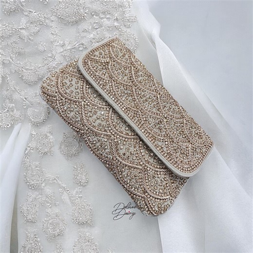Handmade Crystal Bridal Clutch: Beaded Wedding Purse - Etsy