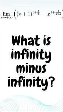 This limit breaks everything you know about infinity minus infinity #calculus #indeterminate_form